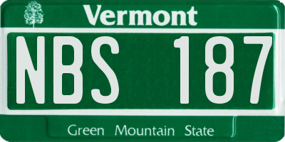 VT license plate NBS187