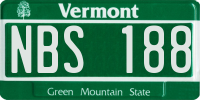 VT license plate NBS188