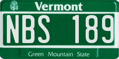 VT license plate NBS189