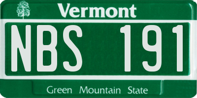 VT license plate NBS191