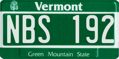 VT license plate NBS192