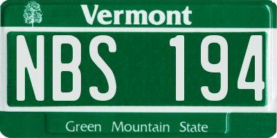 VT license plate NBS194
