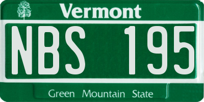 VT license plate NBS195