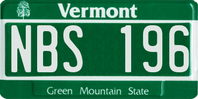 VT license plate NBS196