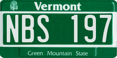 VT license plate NBS197