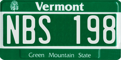 VT license plate NBS198