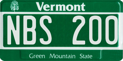 VT license plate NBS200
