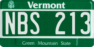 VT license plate NBS213