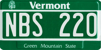 VT license plate NBS220
