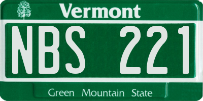VT license plate NBS221