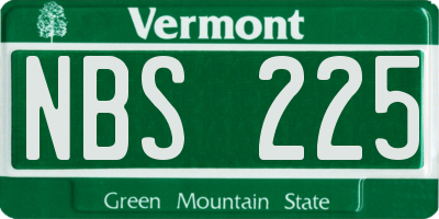 VT license plate NBS225