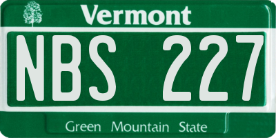 VT license plate NBS227