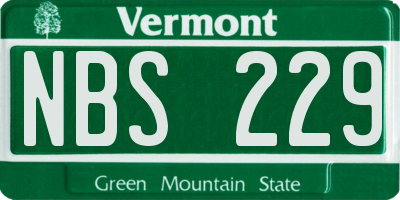 VT license plate NBS229