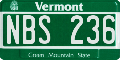 VT license plate NBS236