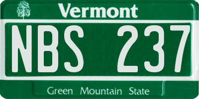 VT license plate NBS237