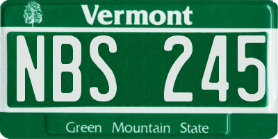 VT license plate NBS245