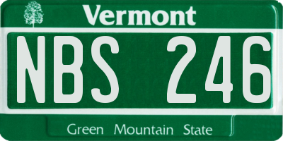 VT license plate NBS246