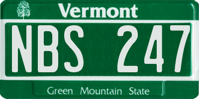 VT license plate NBS247