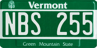 VT license plate NBS255