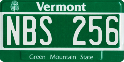 VT license plate NBS256