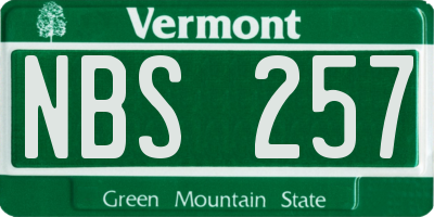VT license plate NBS257