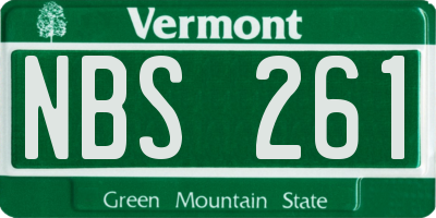 VT license plate NBS261