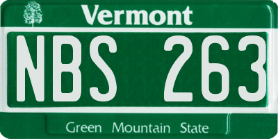 VT license plate NBS263