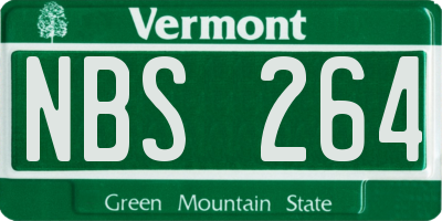 VT license plate NBS264