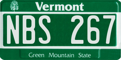 VT license plate NBS267
