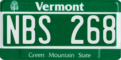 VT license plate NBS268