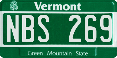 VT license plate NBS269