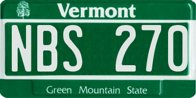 VT license plate NBS270