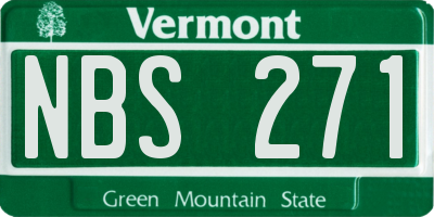 VT license plate NBS271
