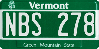 VT license plate NBS278