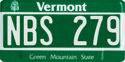 VT license plate NBS279