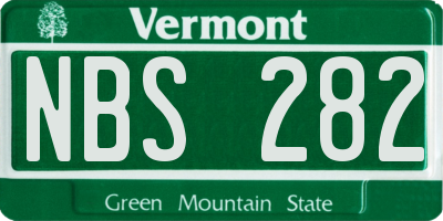 VT license plate NBS282