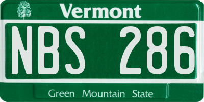 VT license plate NBS286