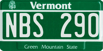 VT license plate NBS290