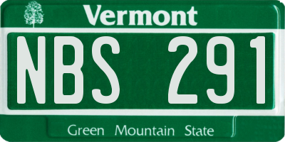 VT license plate NBS291