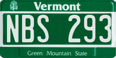 VT license plate NBS293