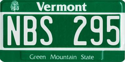 VT license plate NBS295