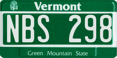 VT license plate NBS298