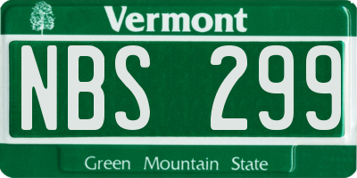VT license plate NBS299