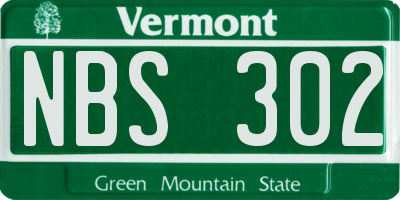 VT license plate NBS302