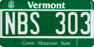 VT license plate NBS303