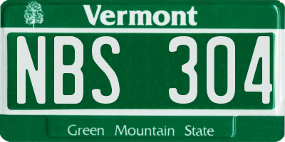 VT license plate NBS304