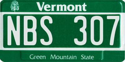 VT license plate NBS307