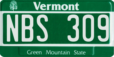 VT license plate NBS309