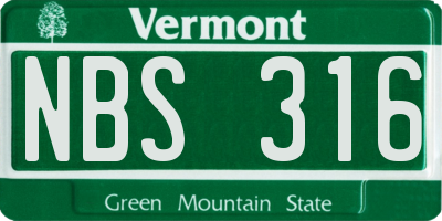 VT license plate NBS316