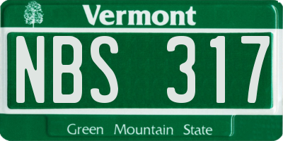 VT license plate NBS317